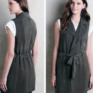 Anthropologie Elevenses Drape Wrap Trench Vest size Large
